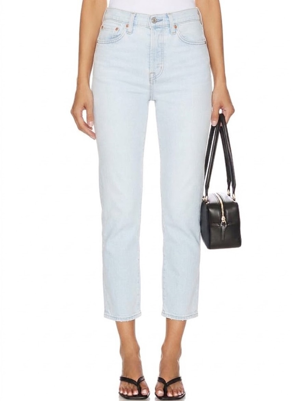 REVOLVE Levi's Wedgie Straight Jeans Size 30 26" Inseam DIBS Light Blue Vintage